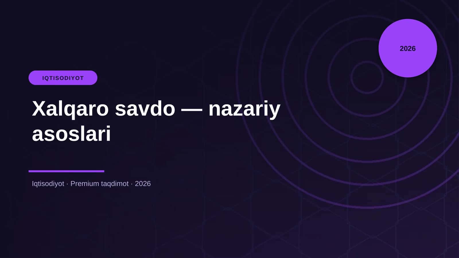 Xalqaro savdo — nazariy asoslari