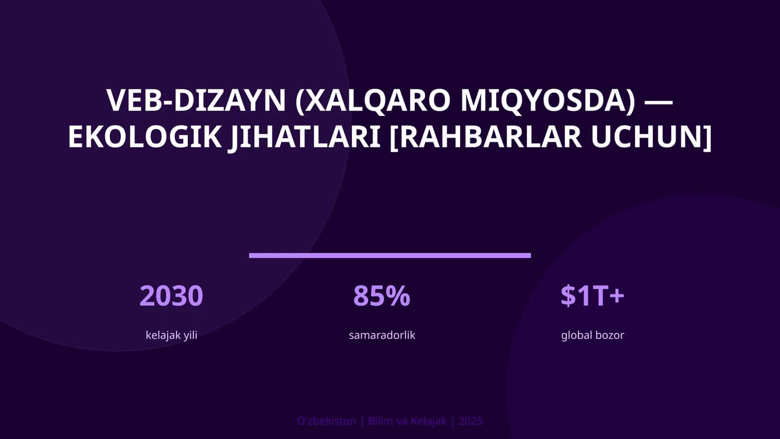 Veb-dizayn (xalqaro miqyosda) — ekologik jihatlari [rahbarlar uchun]