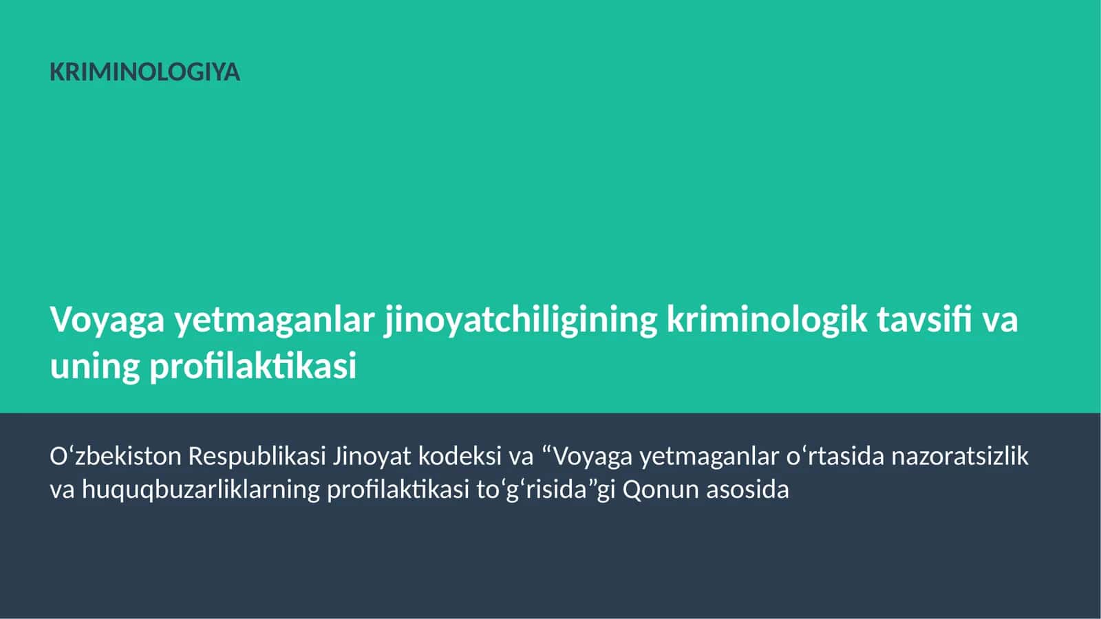 KRIMINOLOGIYA
