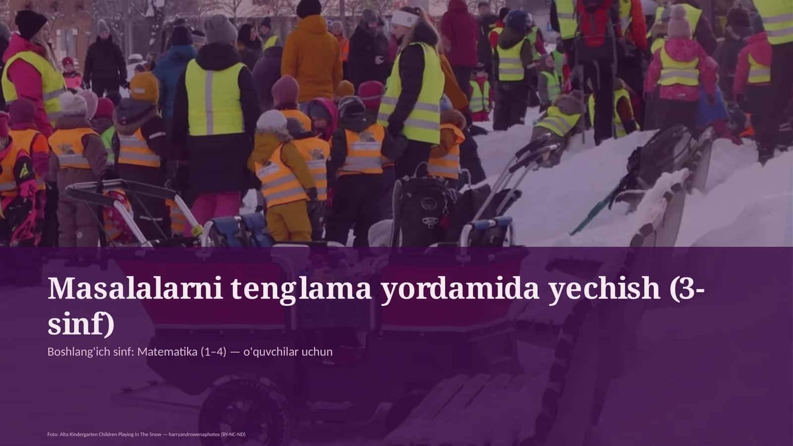 Masalalarni tenglama yordamida yechish (3-sinf)