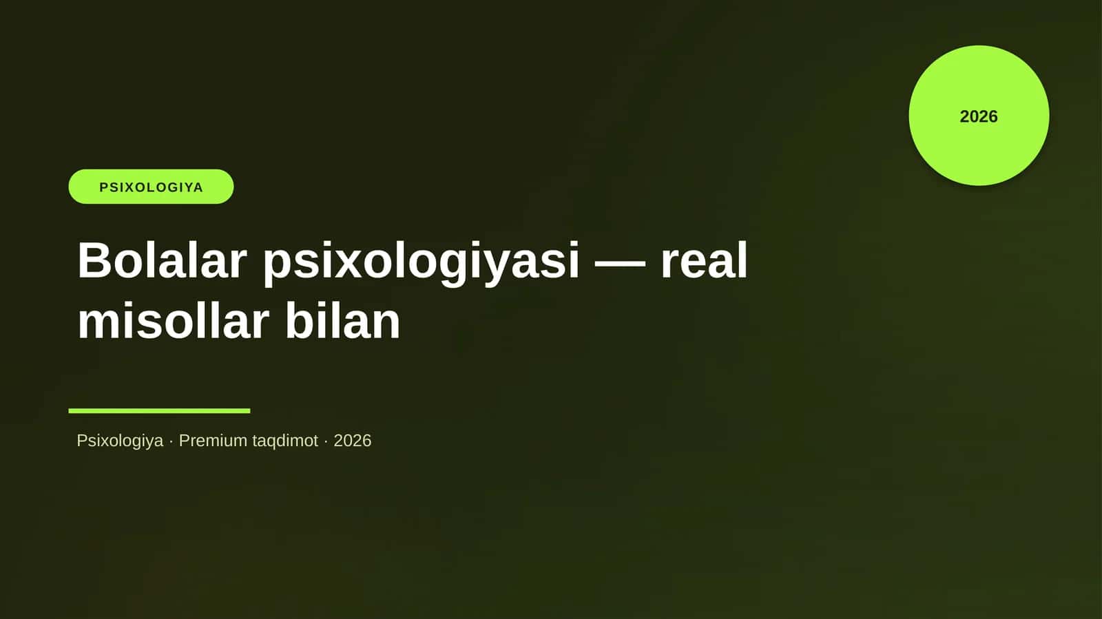 Bolalar psixologiyasi — real misollar bilan
