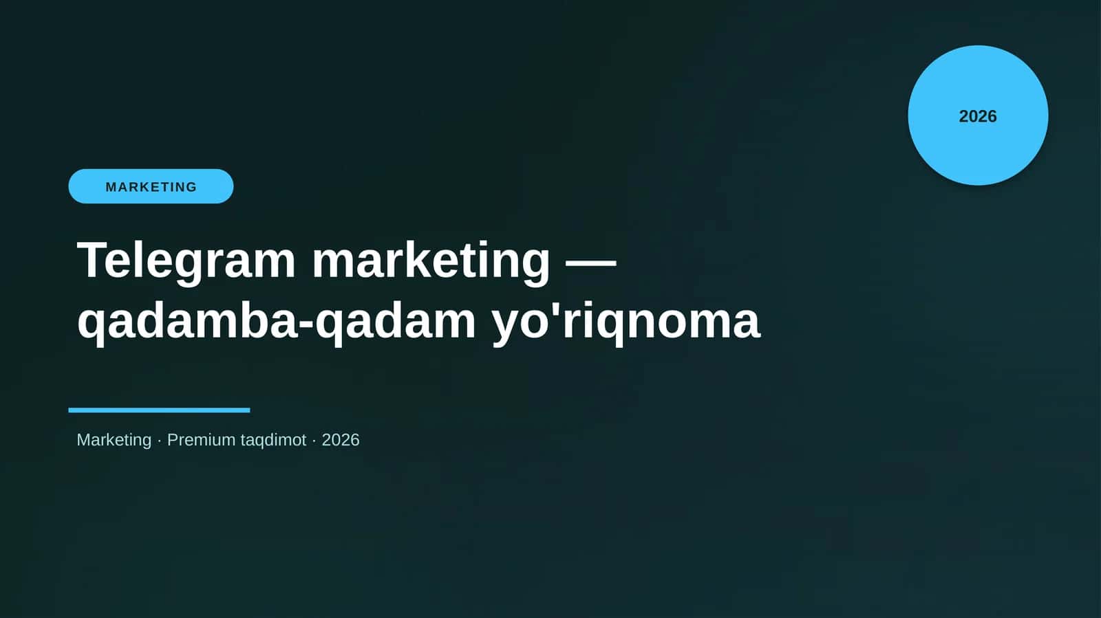 Telegram marketing — qadamba-qadam yo'riqnoma