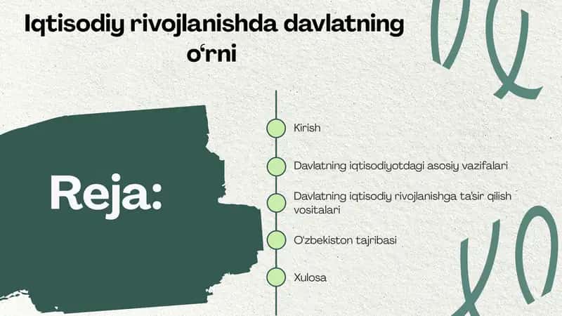 Iqtisodiy rivojlanishda davlatning o‘rni