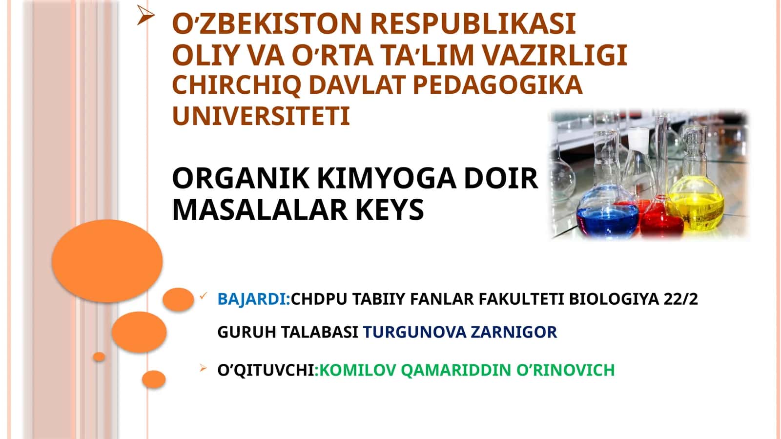 ORGANIK KIMYO MASALALARI