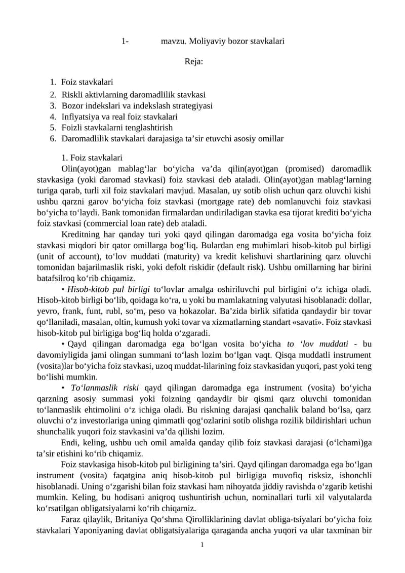 Foiz stavkalari