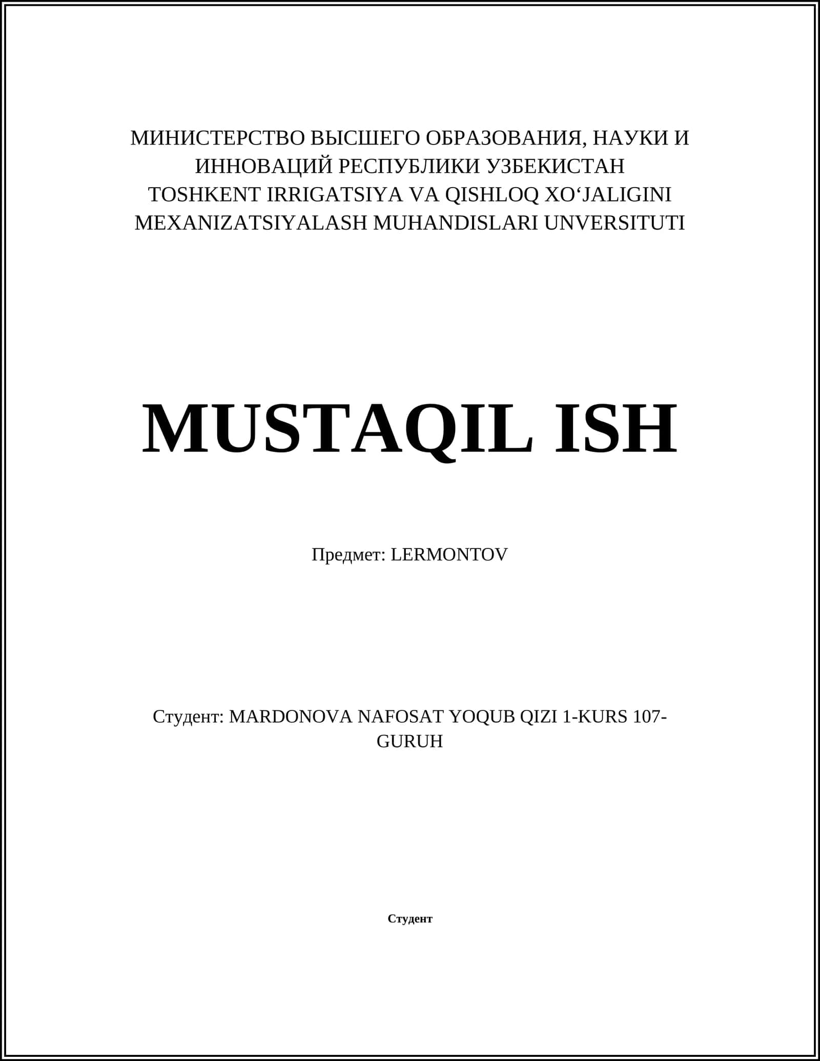 LERMONTOV