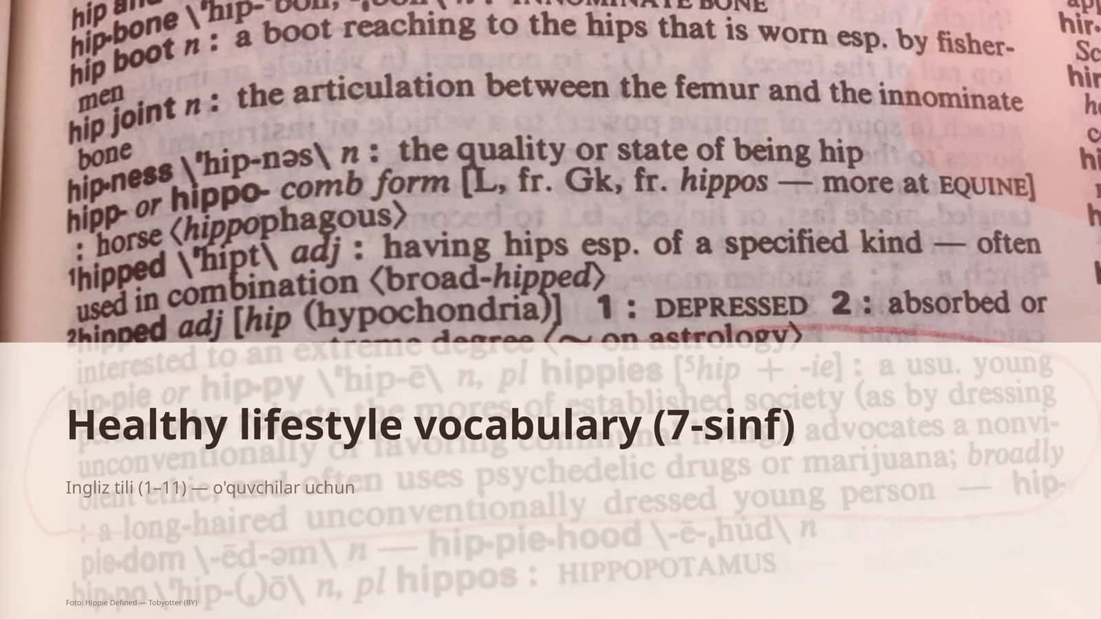 Healthy lifestyle vocabulary (7-sinf)