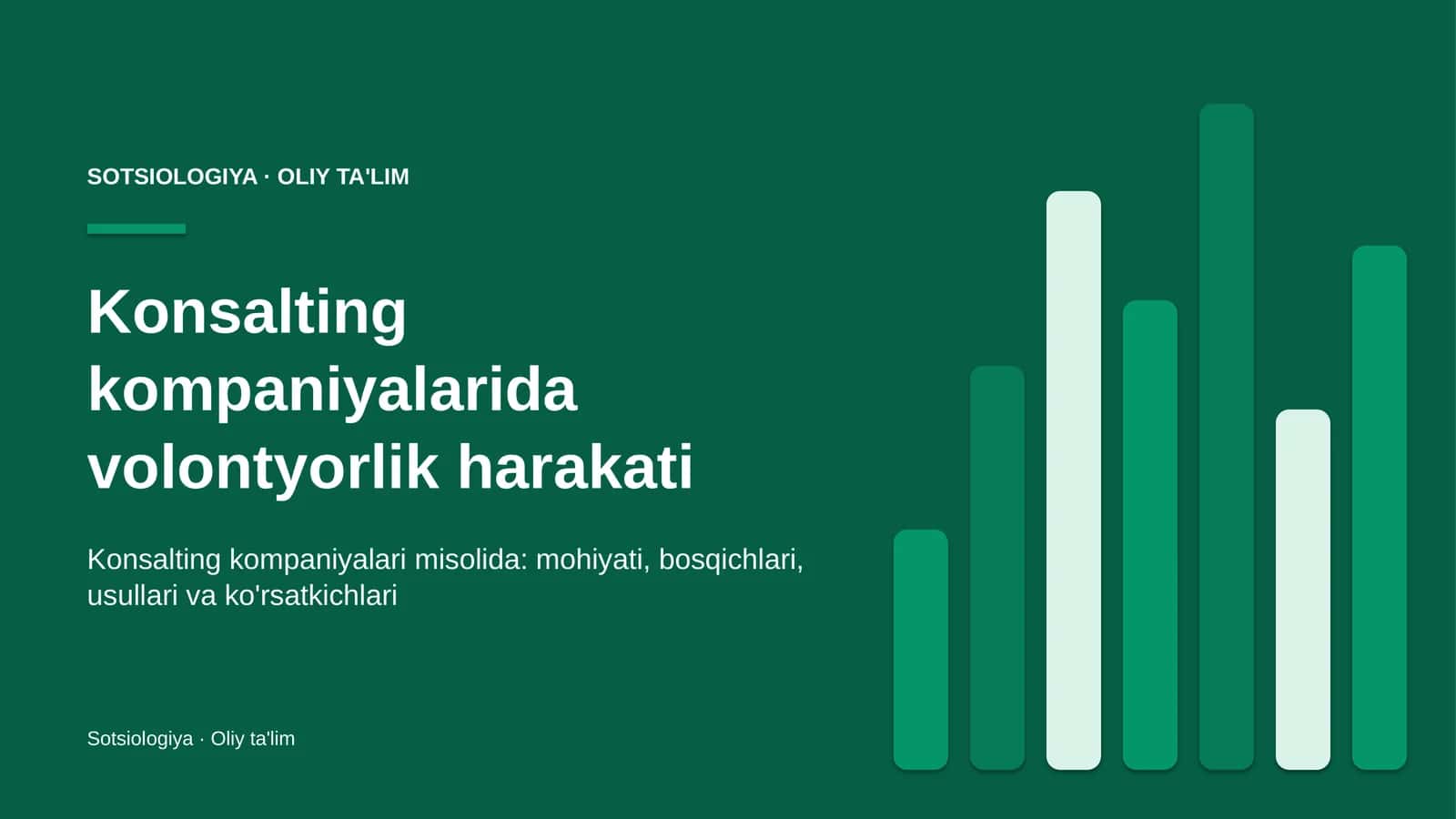 Konsalting kompaniyalarida volontyorlik harakati