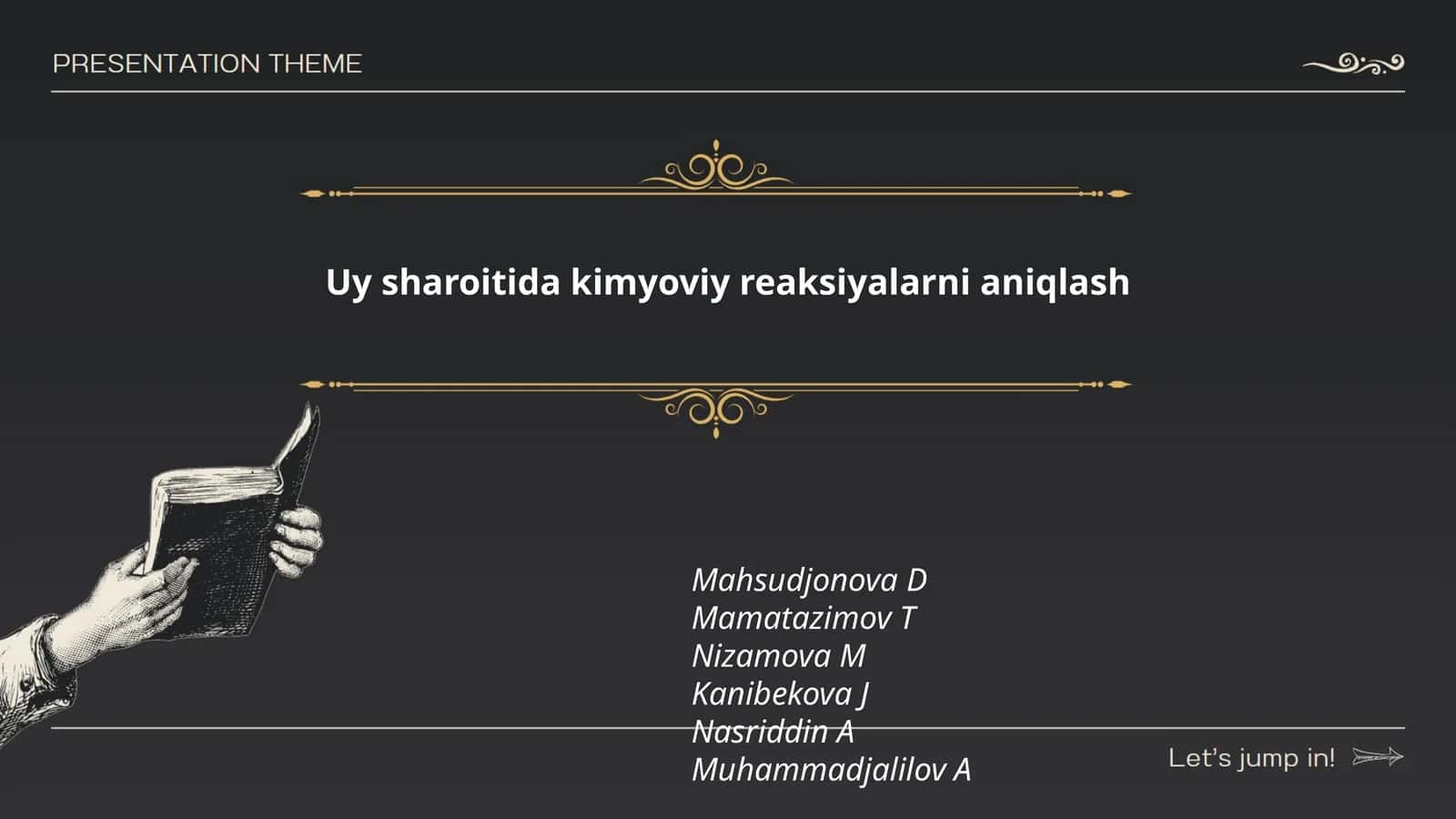 Uy sharoitida kimyoviy reaksiyalarni aniqlash