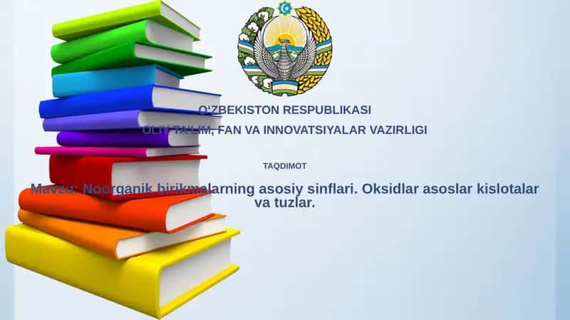 Oksidlar, asoslar, kislotalar va tuzlar