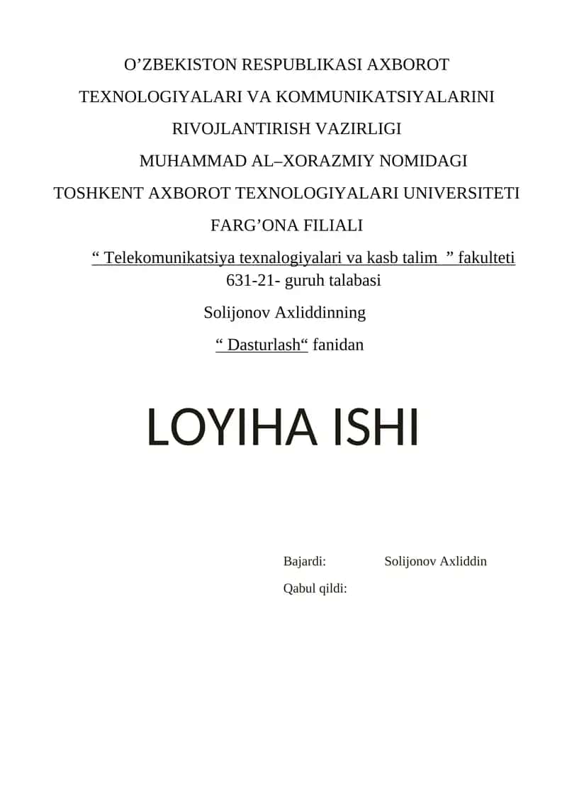 Elektron kutubxona-ma'lumotlar bazasi va foydalanuvchilar xisobini yurutish
