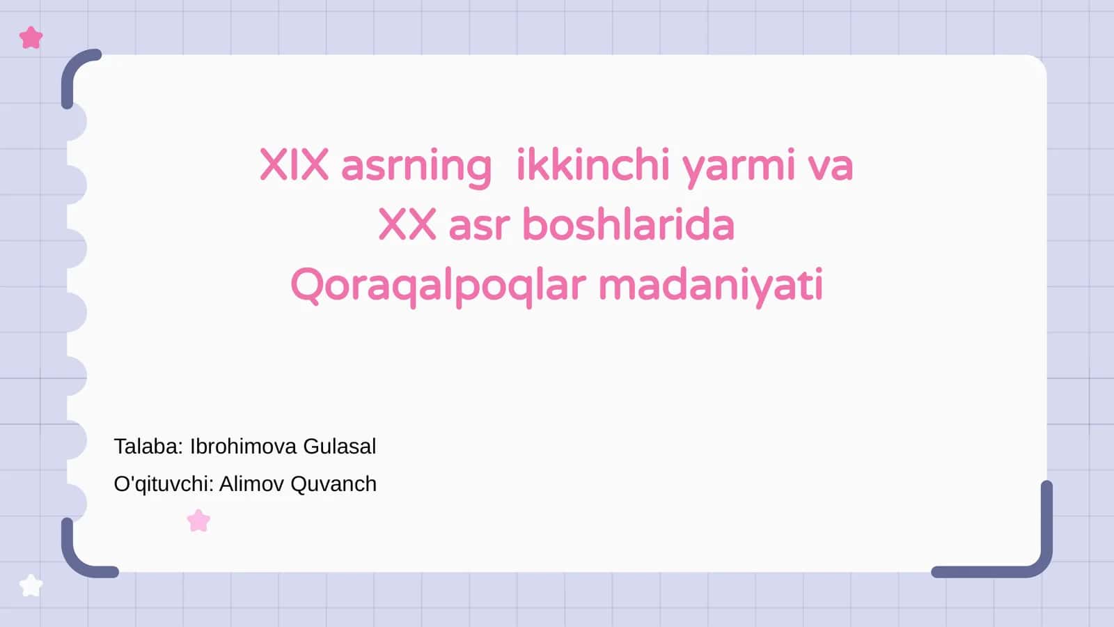 Qoraqalpoqlar madaniyati XIX asrning ikkinchi yarmida