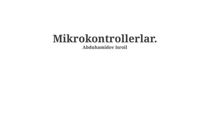 Mikrokontrollerlar