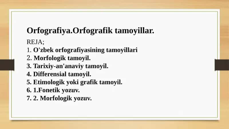Orfografiya.Orfografik tamoyillar.