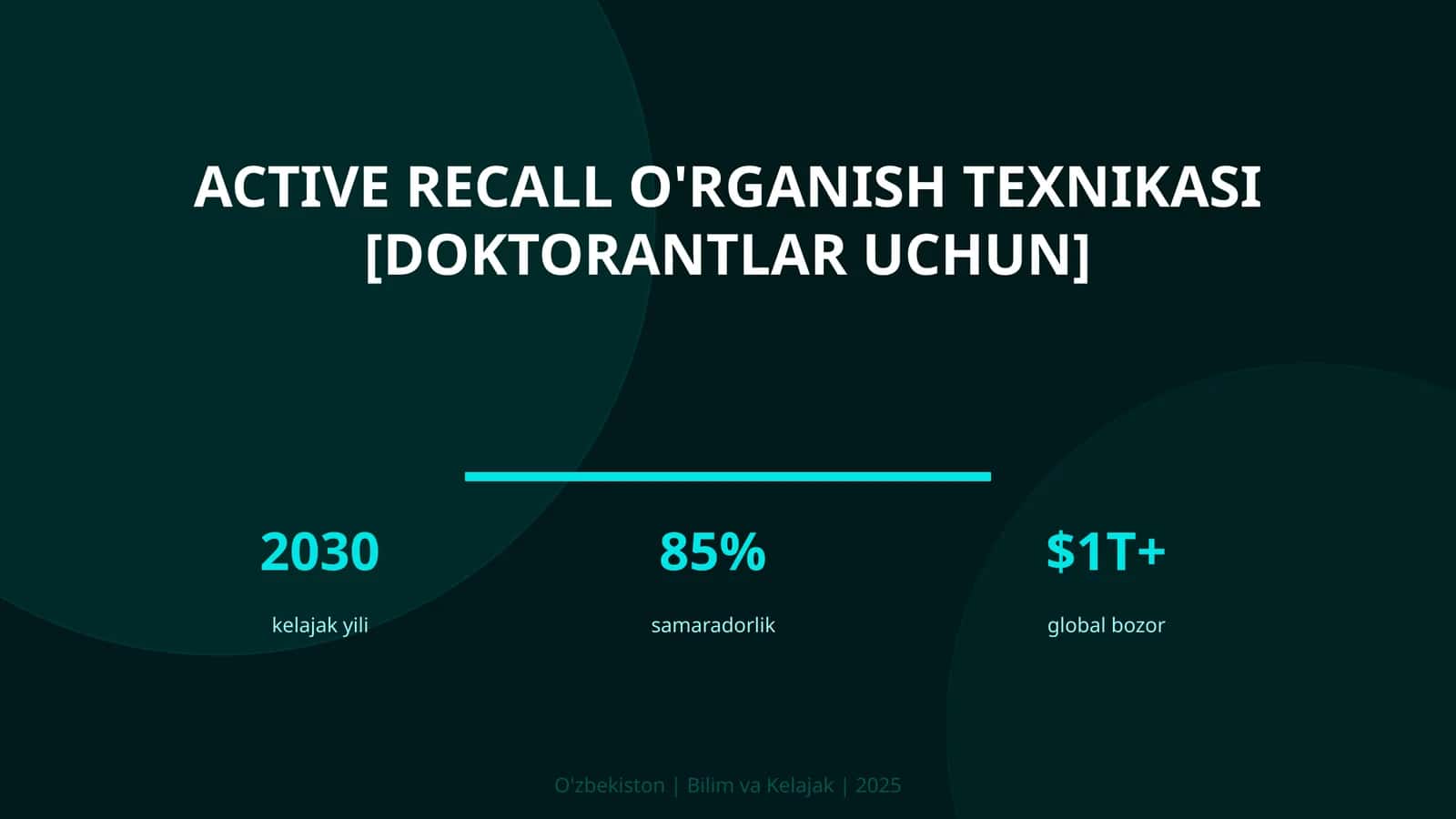 Active recall o'rganish texnikasi [doktorantlar uchun]