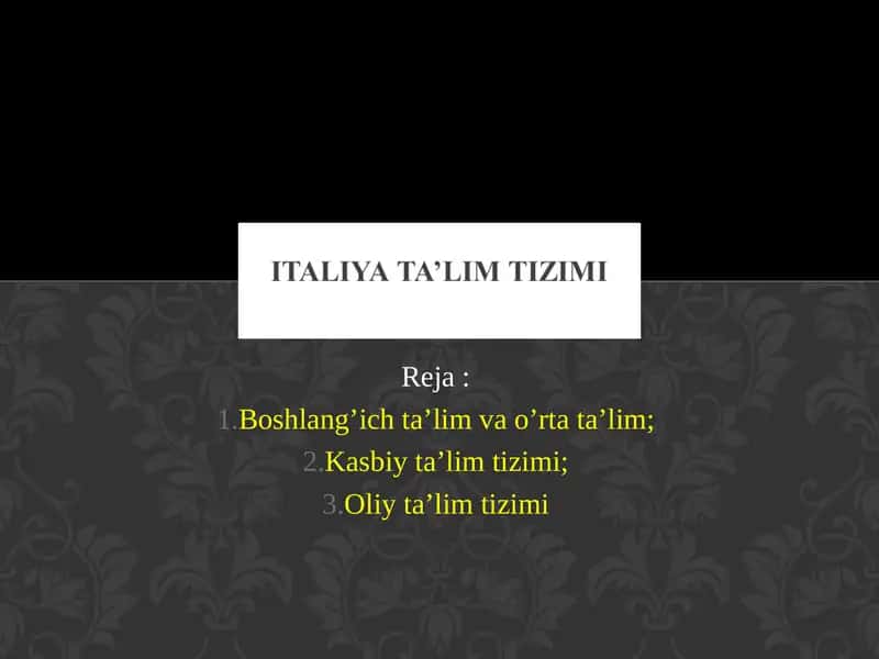 Italiya ta’lim tizimi