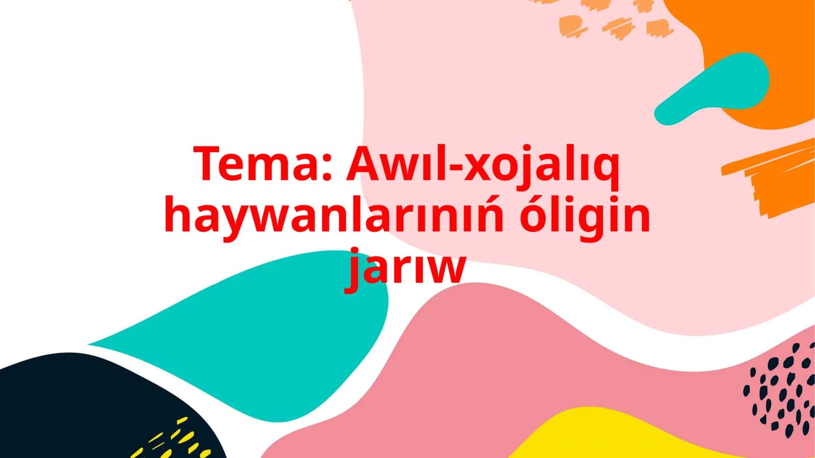 Awıl-xojalıq haywanlarınıń óligin jarıw