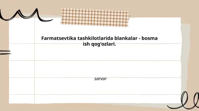 Retsept blankalari va ularning turlari
