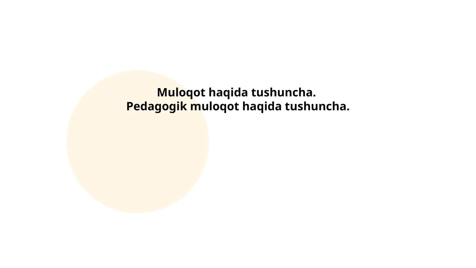 Muloqot haqida tushuncha