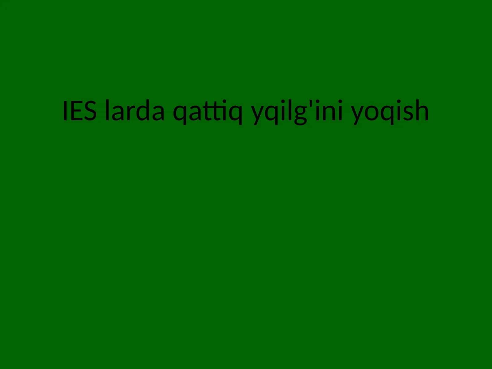 IES larda qattiq yoqilg'ini yoqish