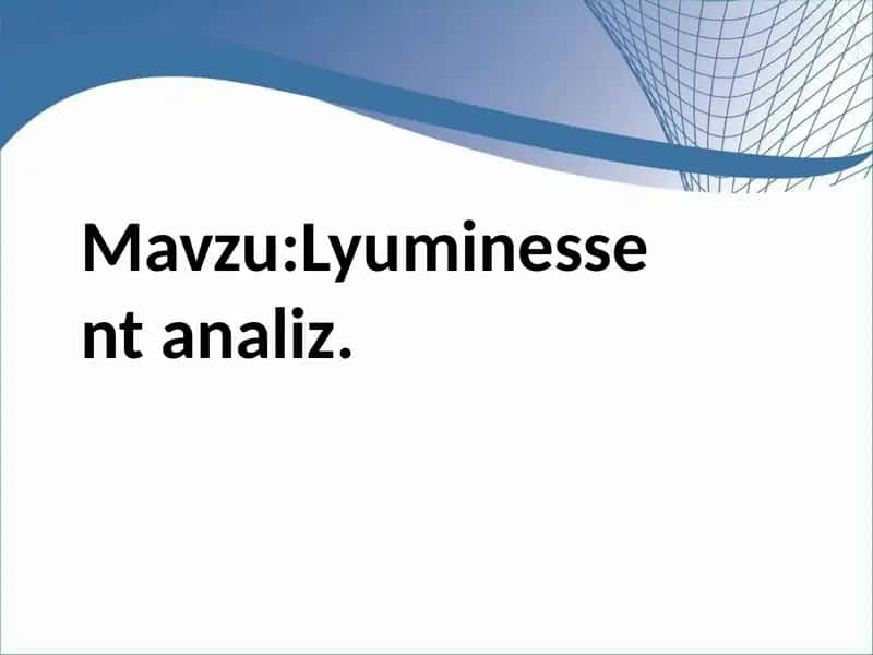 Lyuminessent analiz