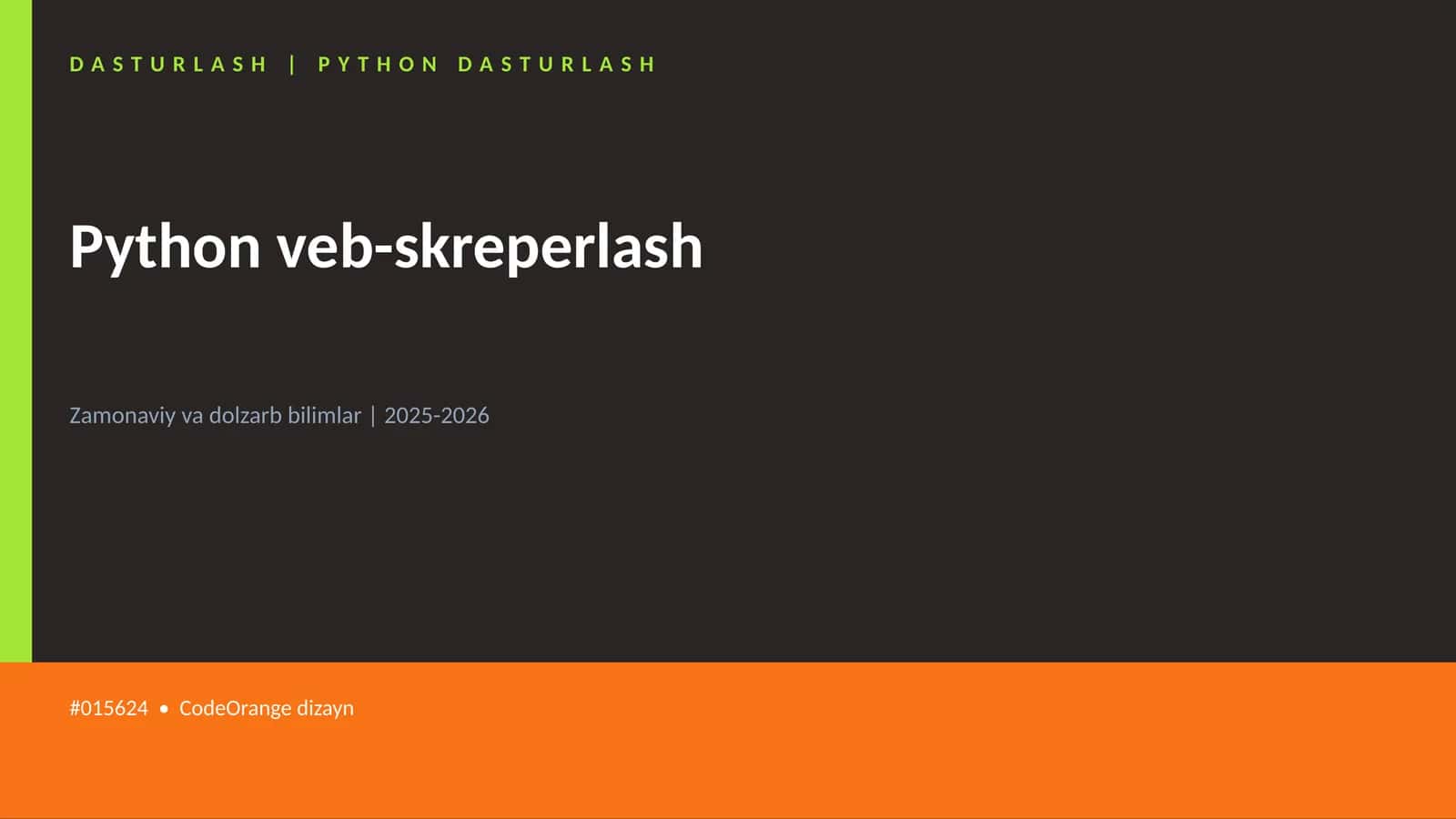 DASTURLASH | PYTHON DASTURLASH
