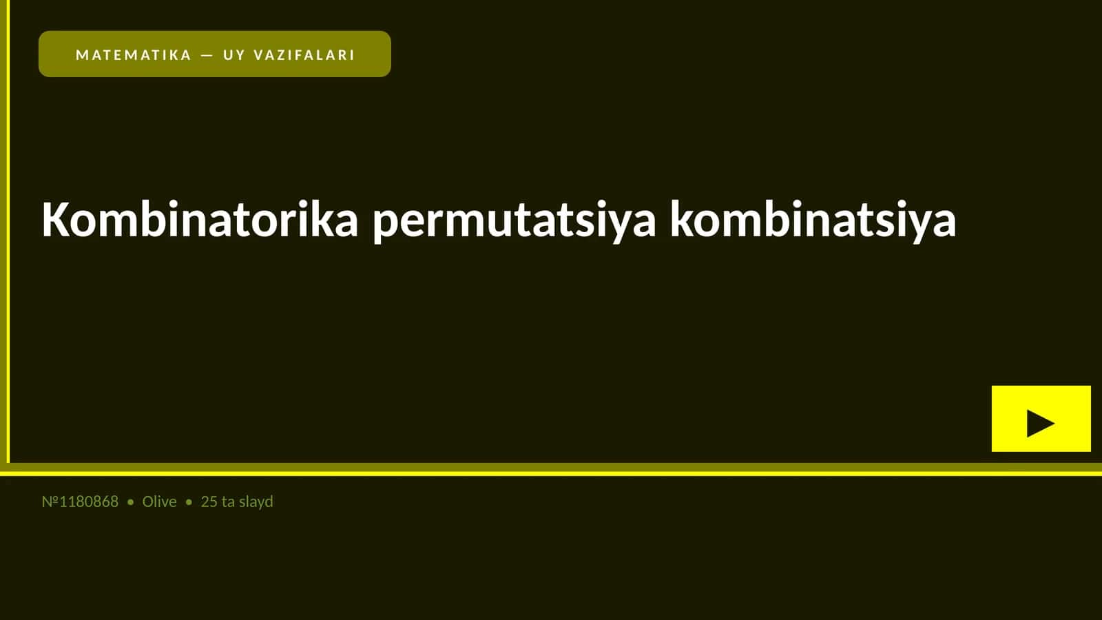 MATЕМATIKA — UY VAZIFALARI