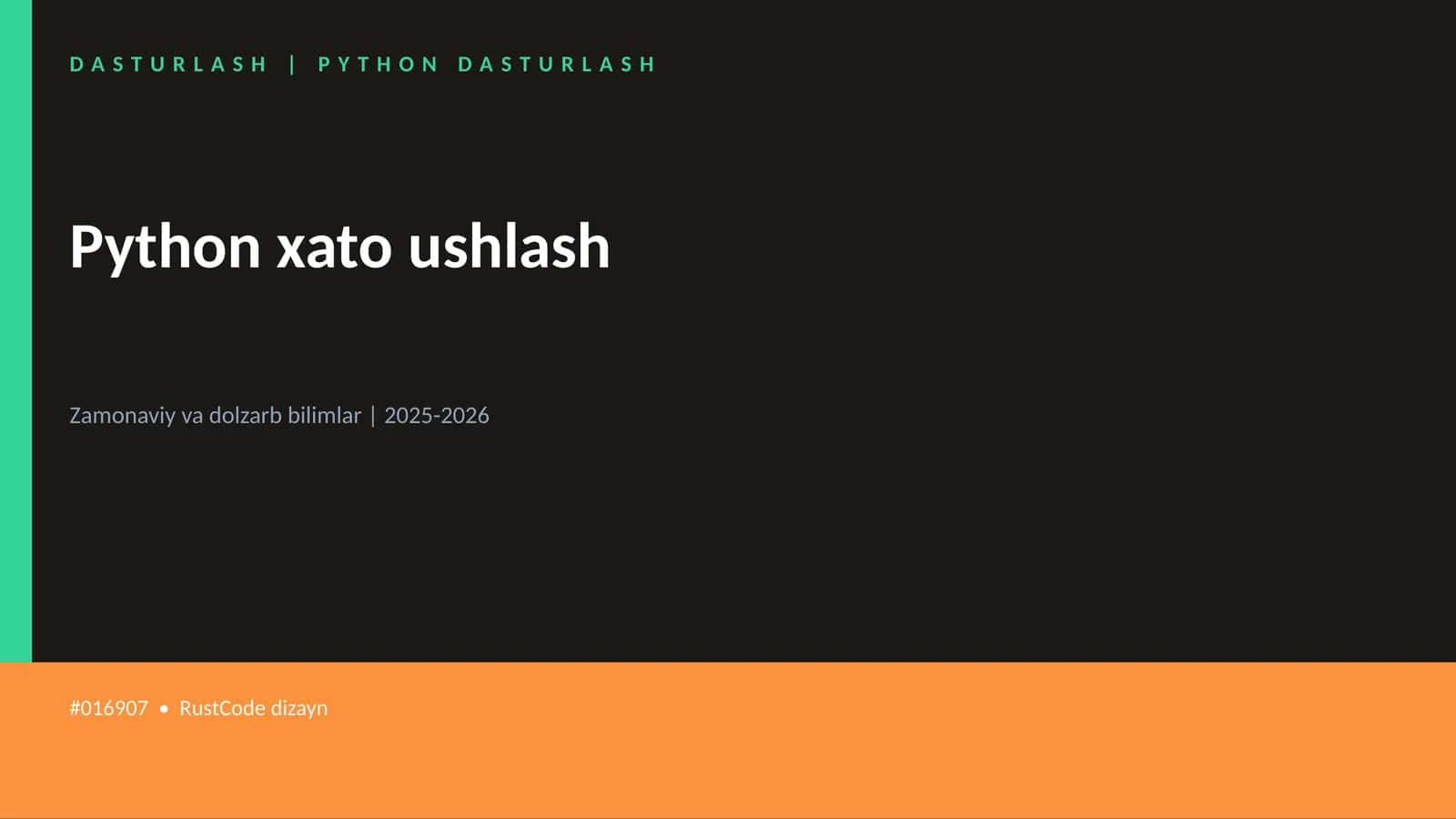 PYTHON DASTURLASH