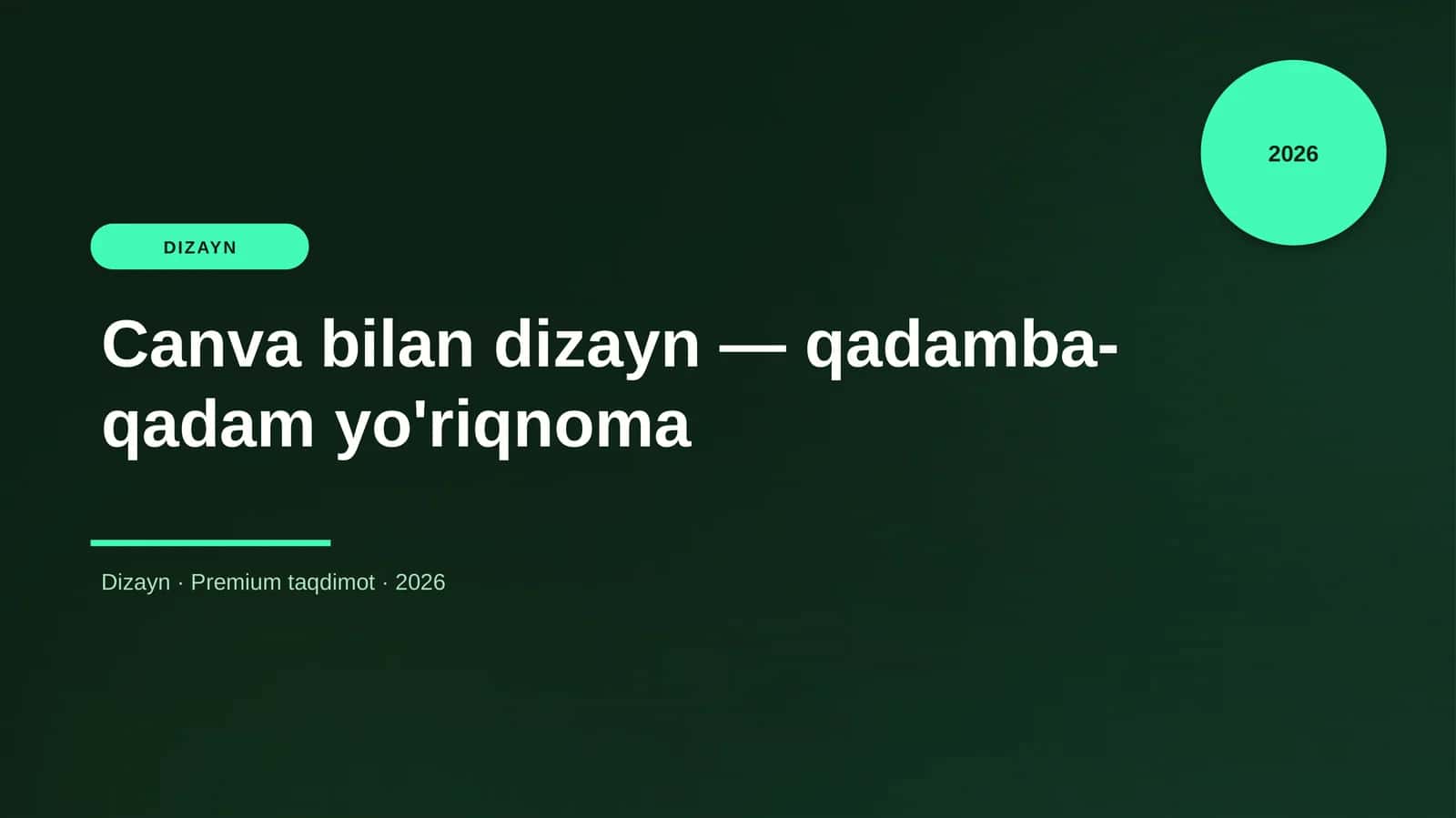 Canva bilan dizayn — qadamba-qadam yo'riqnoma