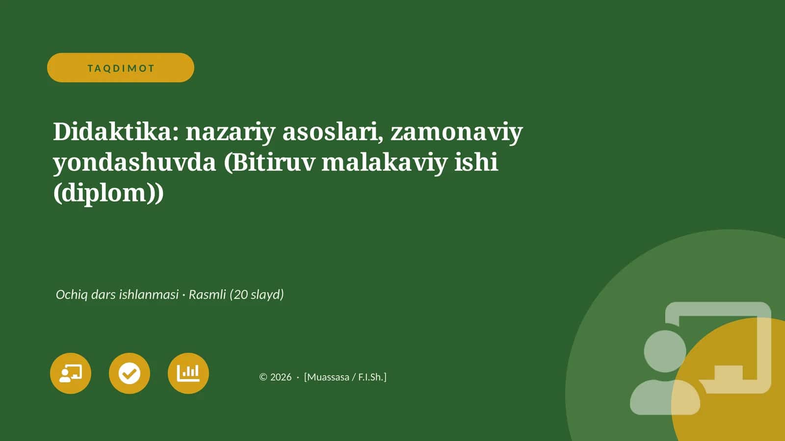 Didaktika: nazariy asoslari, zamonaviy yondashuvda (Bitiruv malakaviy ishi (diplom))