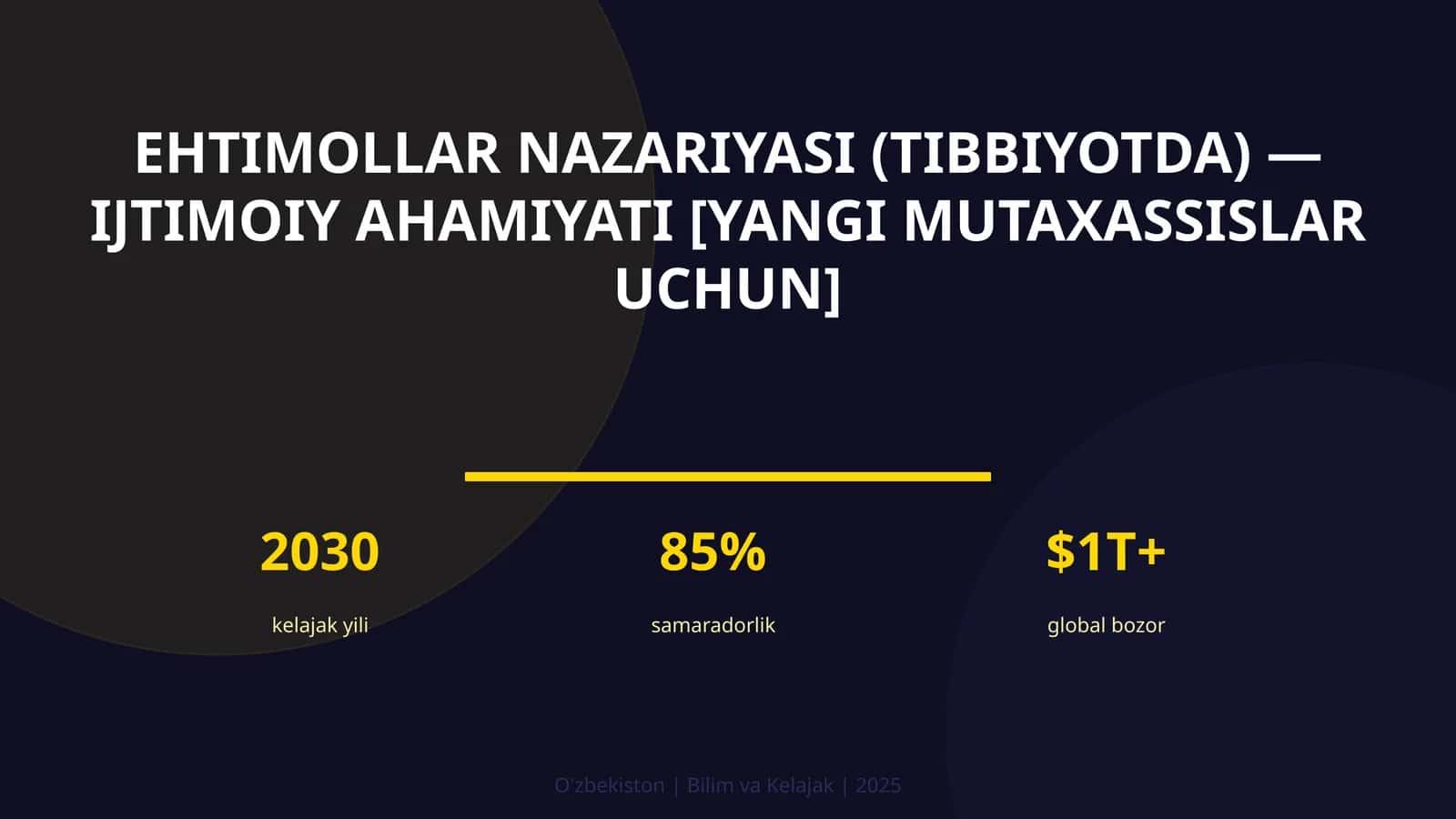 Ehtimollar Nazariyasi (Tibbiyotda) - Ijtimoiy Ahamiyati [Yangi Mutaxassislar Uchun]