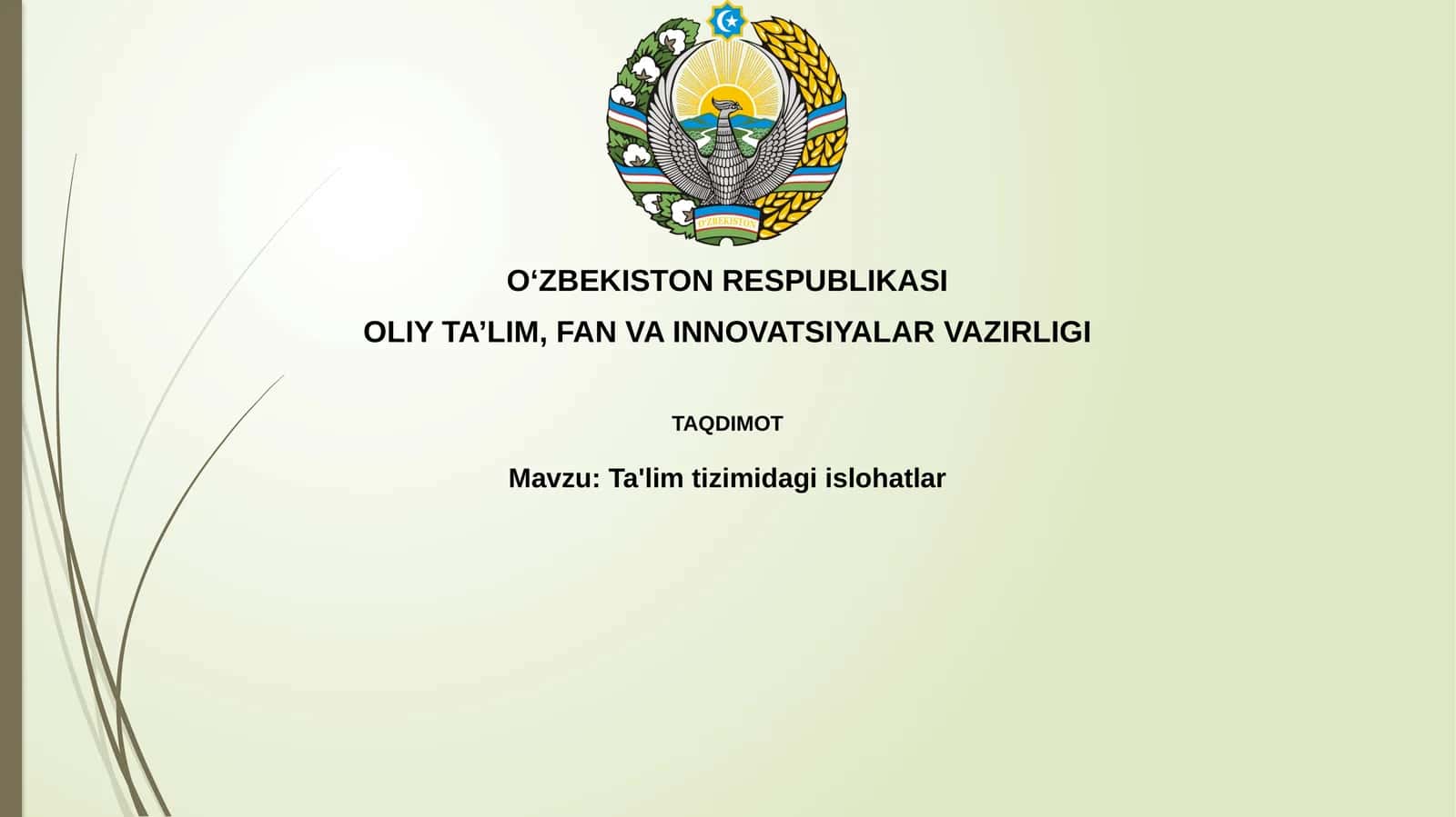 Ta'limtizimi islohatlar