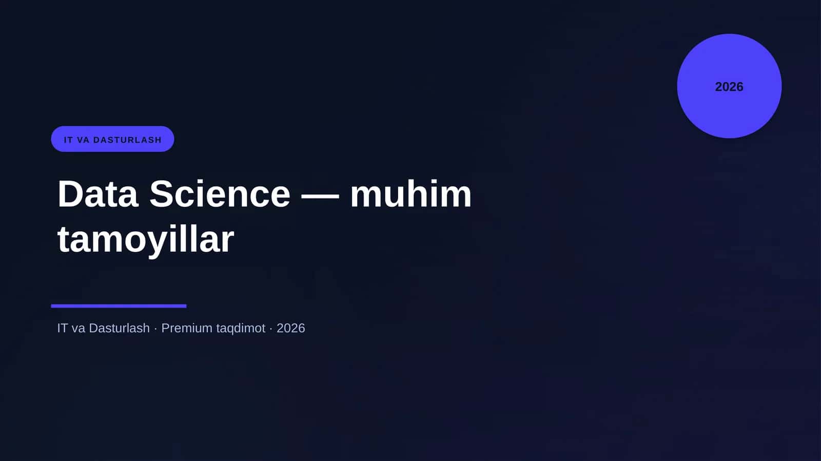Data Science — muhim tamoyillar