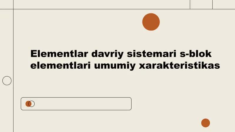 S-blok elementlari