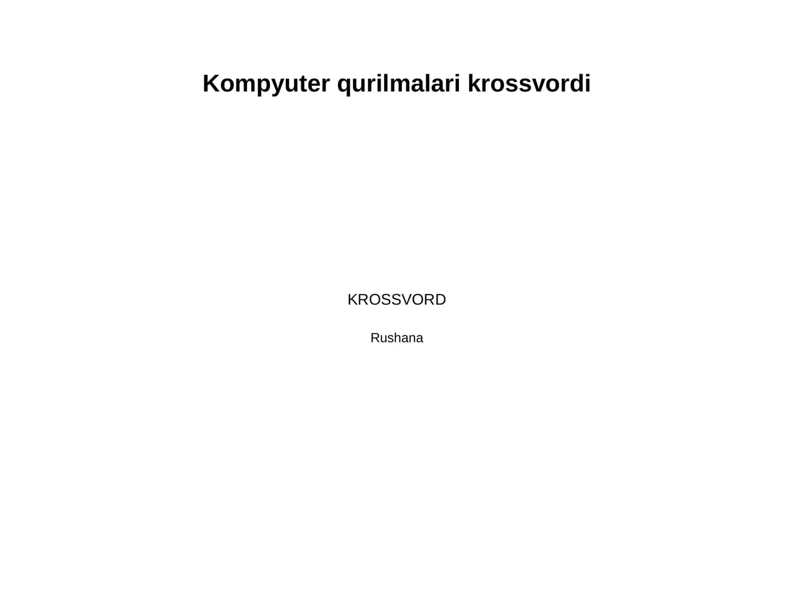 Kompyuter qurilmalaridan krasvord tuzish
