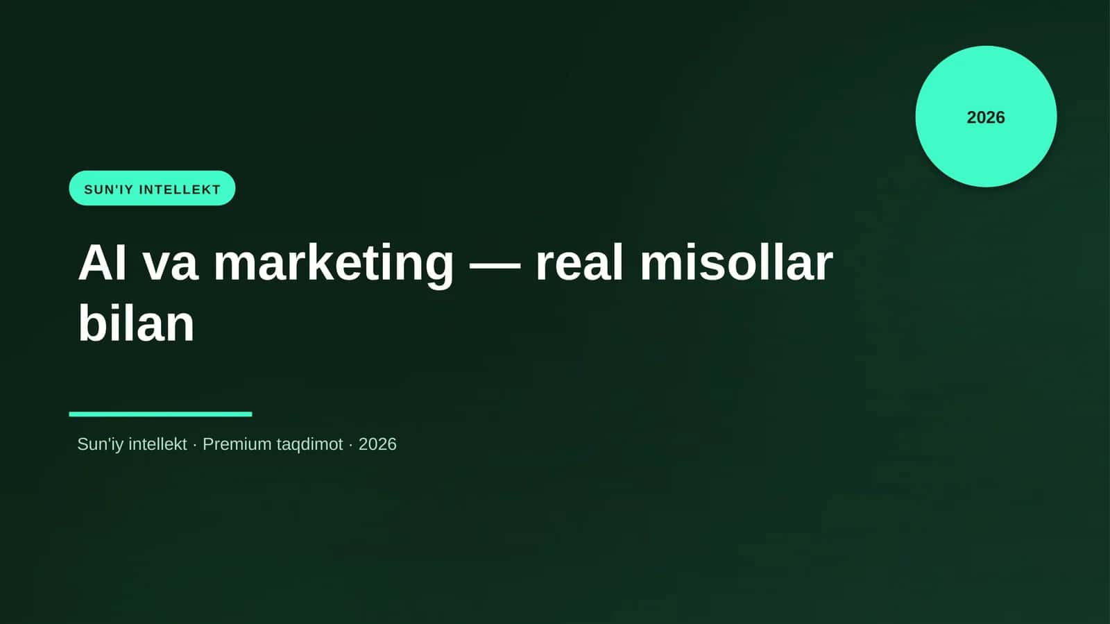 AI va marketing — real misollar bilan