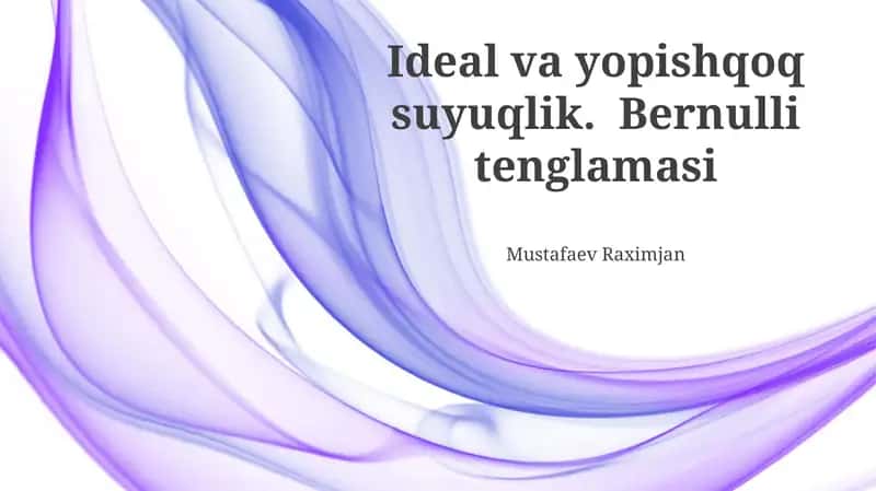 Bernulli tenglamasi