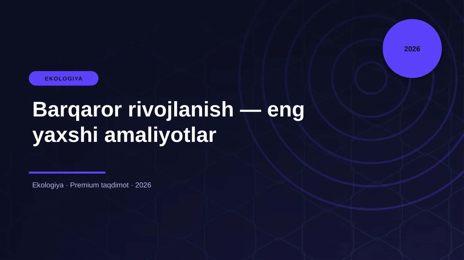 Barqaror rivojlanish — eng yaxshi amaliyotlar
