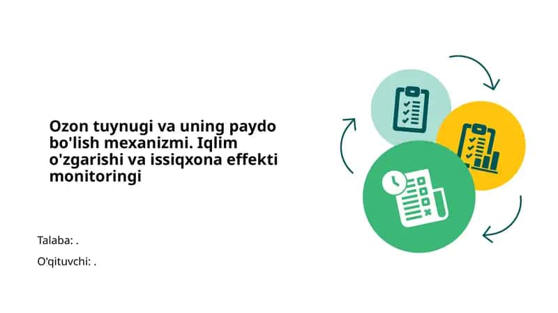 Ozon tuynugi va uning paydo bo'lish mexanizmi