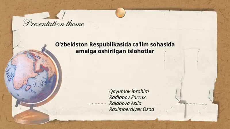 O’zbekiston Respublikasida ta’lim sohasida amalga oshirilgan islohotlar