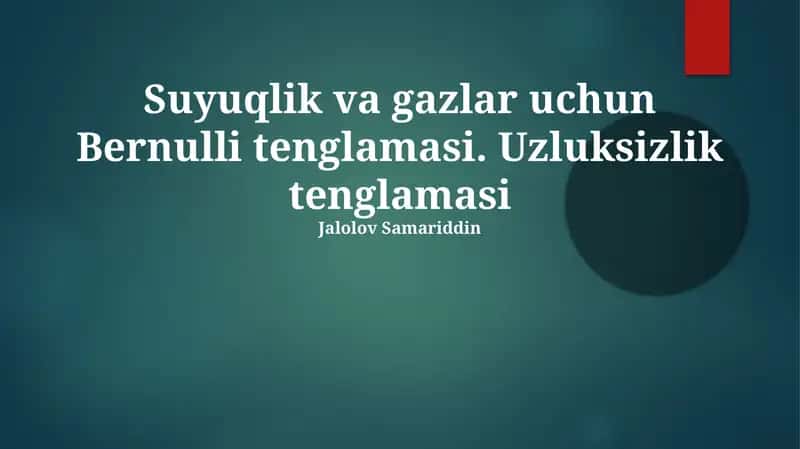 Bernulli tenglamasi