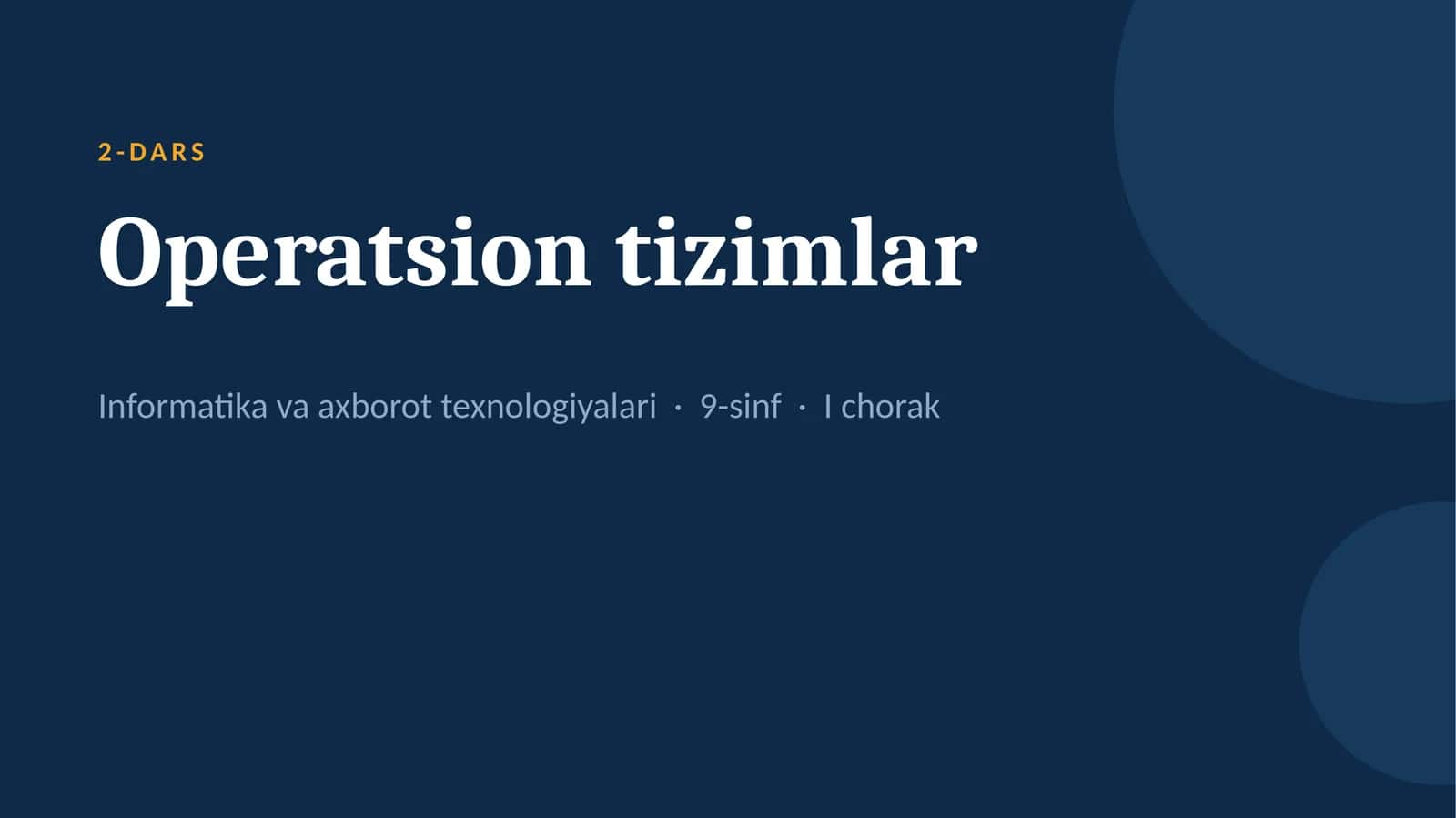 Operatsion tizimlar