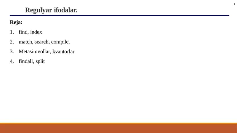 Pythonda regulyar ifodalar