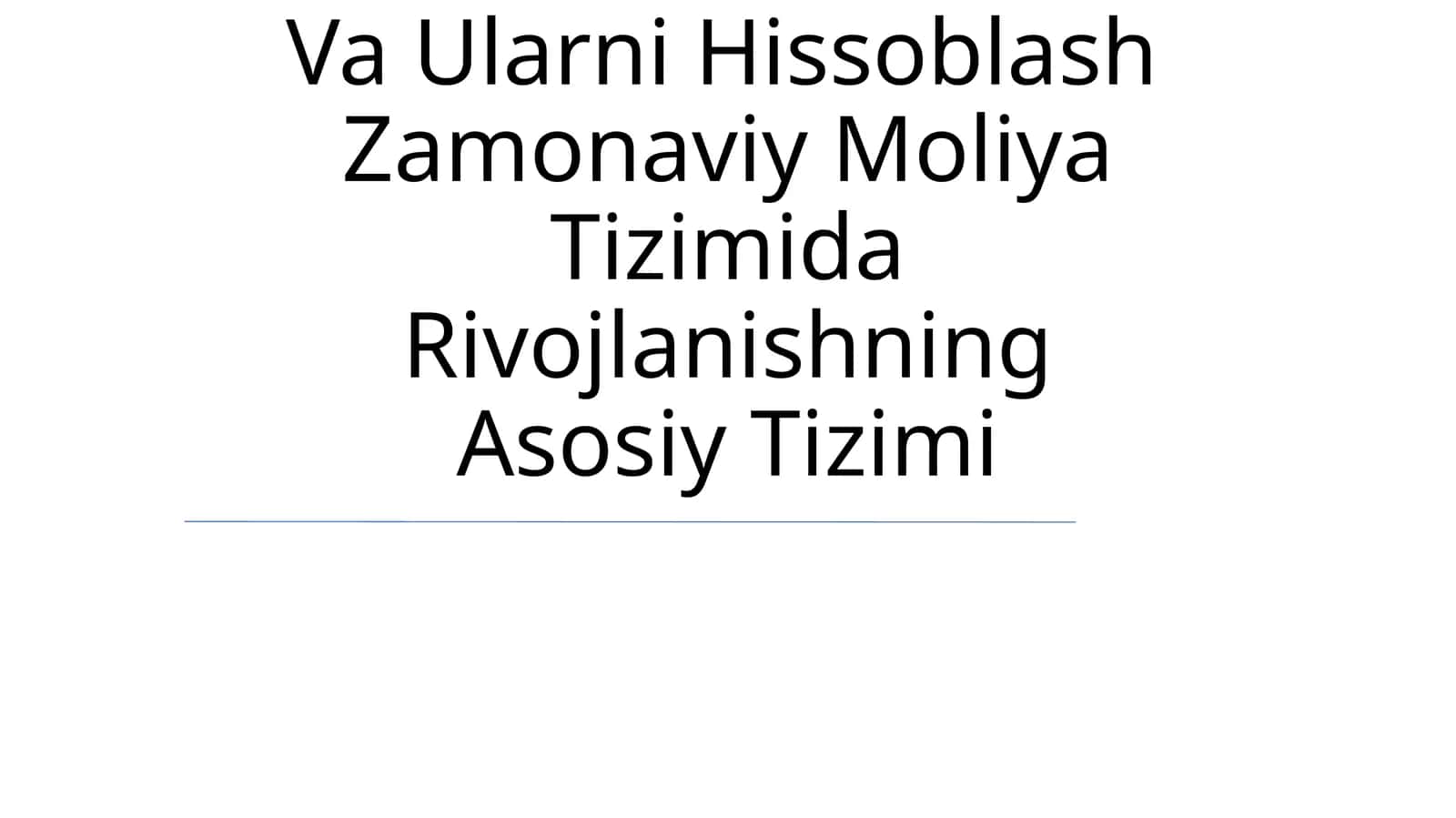 Moliya Ko‘Rsatkichlar Tahlili Va Ularni Hissoblash