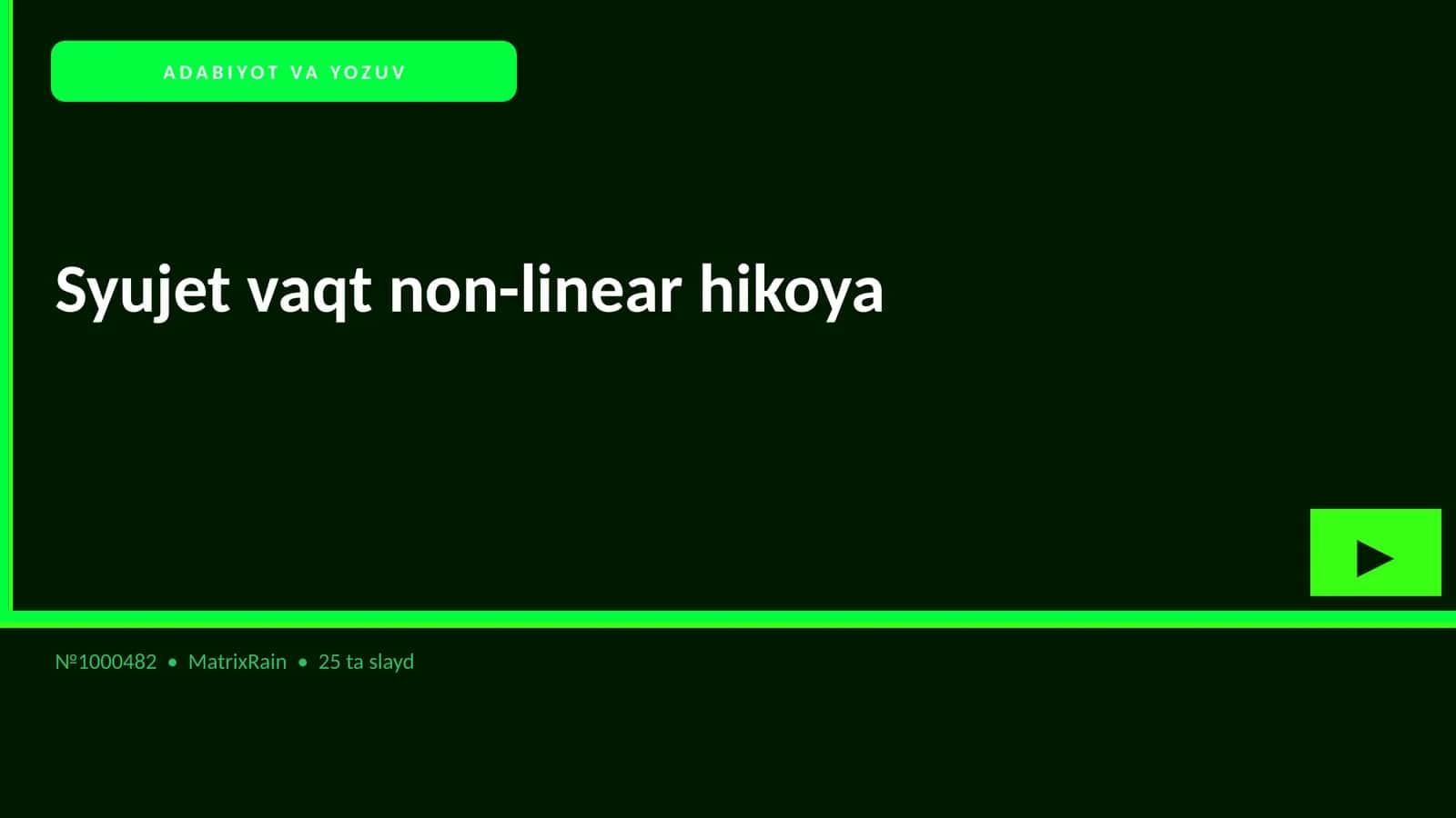 Syujet vaqt non-linear hikoya