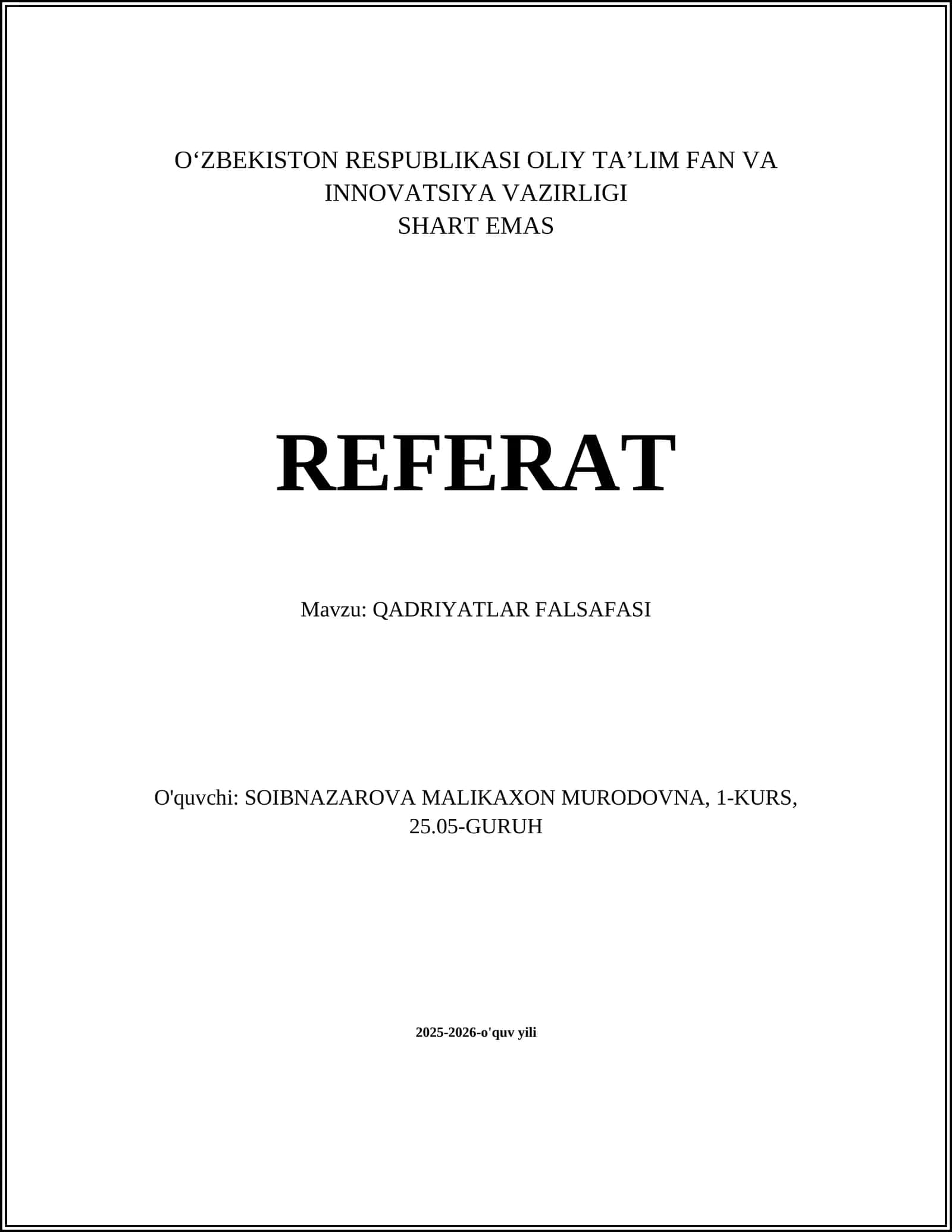 QADRIYATLAR FALSAFASI