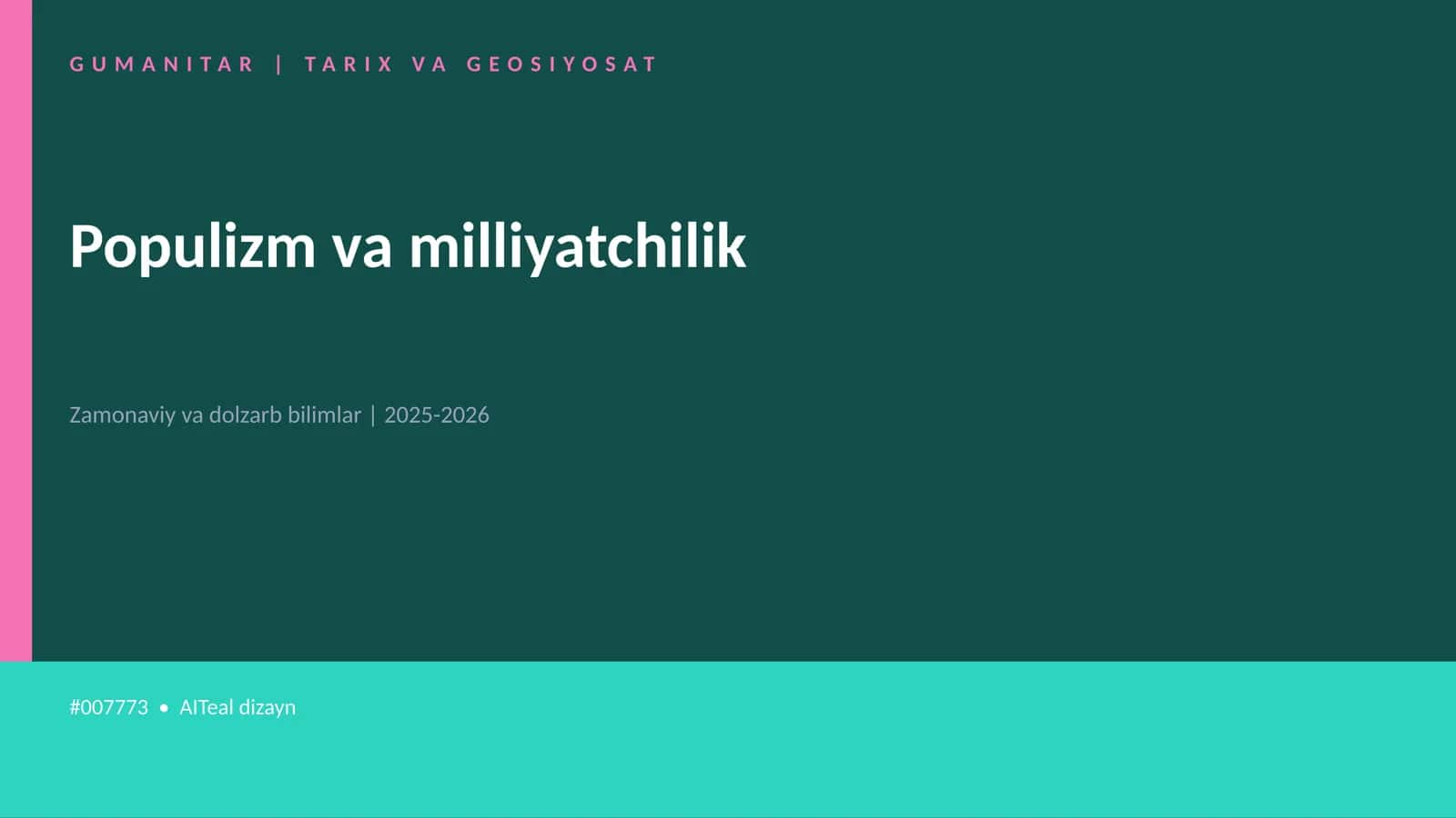 Populizm va milliyatchilik