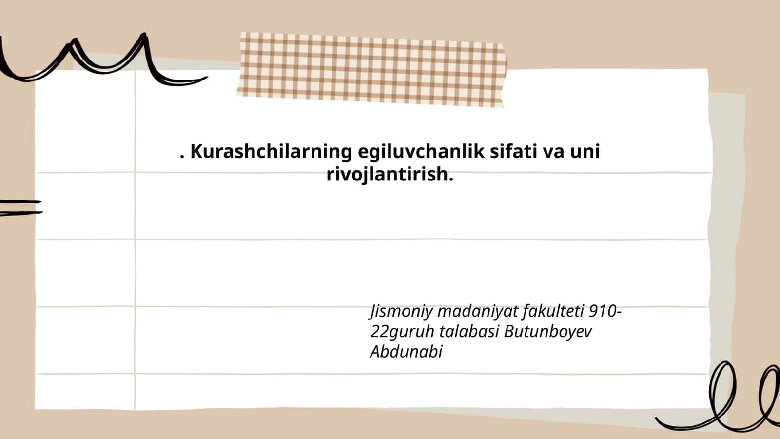 Egiluvchanlikning mohiyati va ahamiyati kurashda