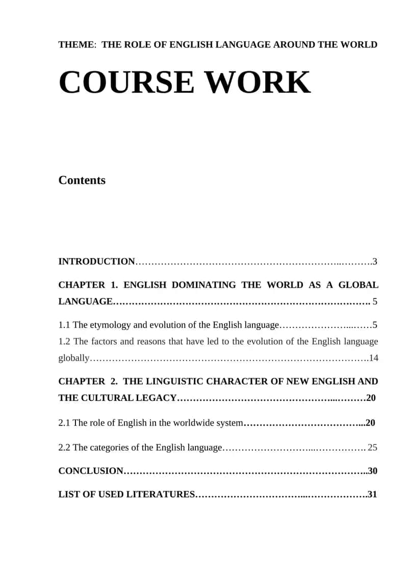 THE ROLE OF ENGLISH LANGUAGE AROUND THE WORLD