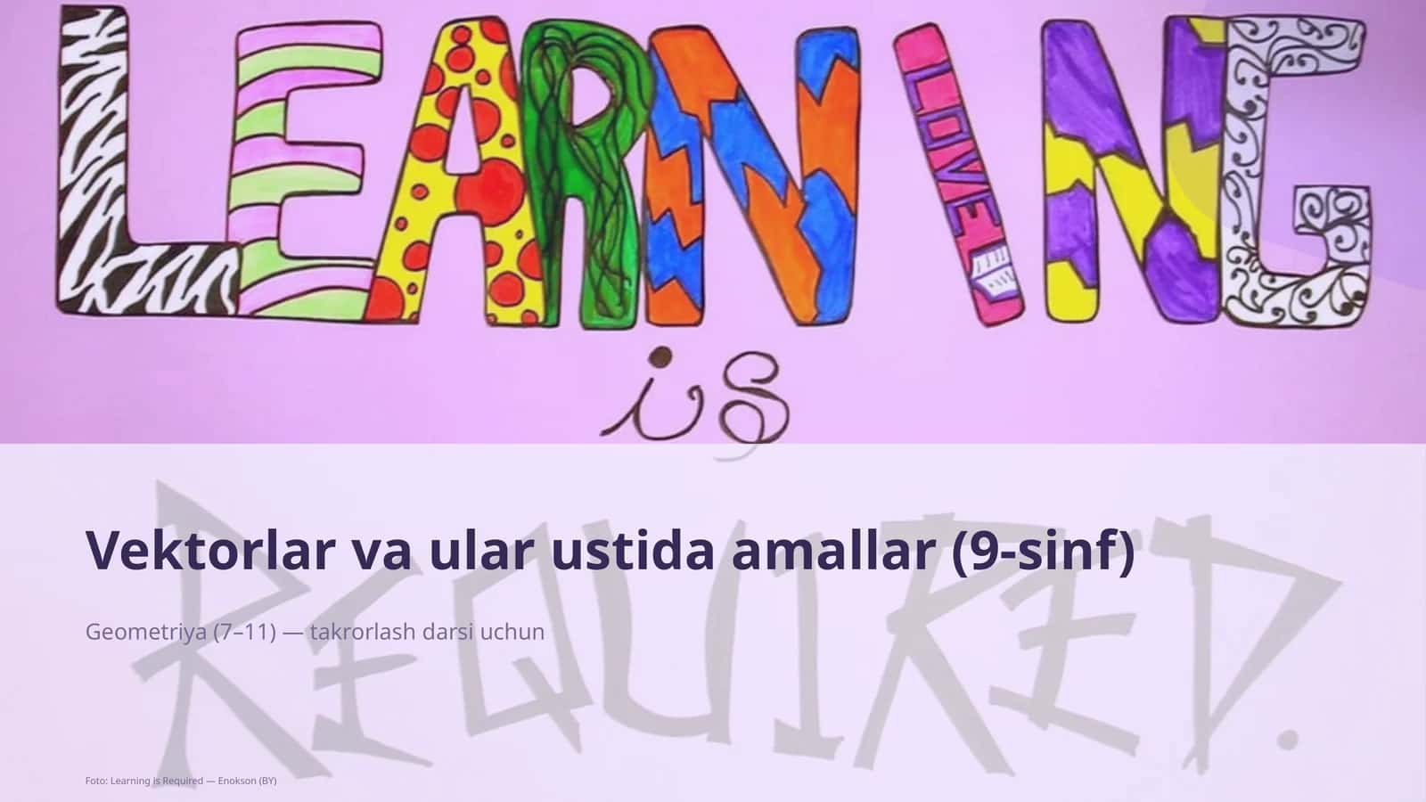 Vektorlar va ular ustida amallar (9-sinf)